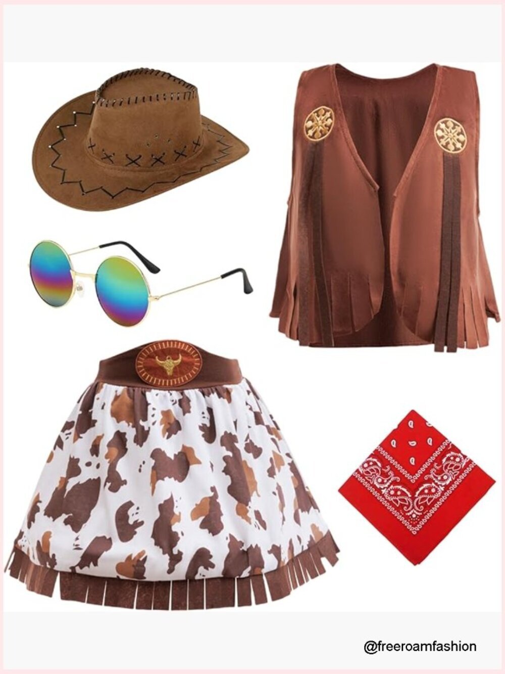 Cowgirl Costume for Girls Western Role Play Dress Up Outfit